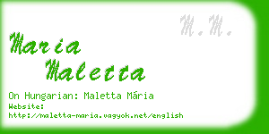 maria maletta business card